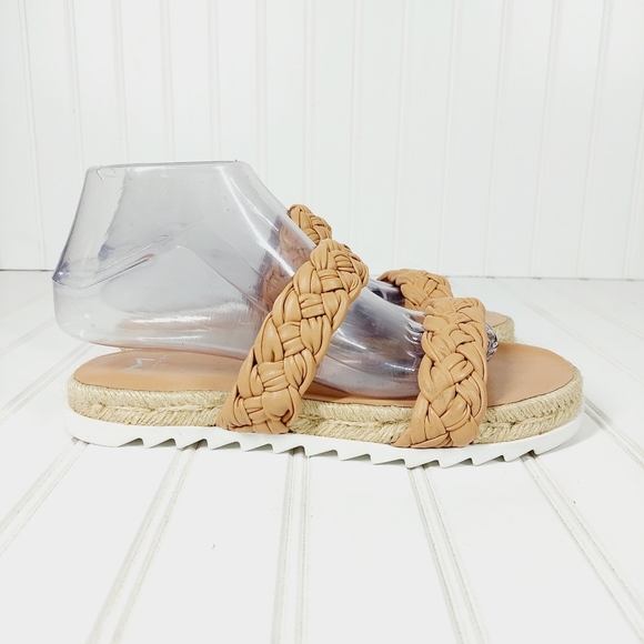 New Marc Fisher LTD Jaimee Leather Braided Espadrilles Sandals M76 - Picture 5 of 13